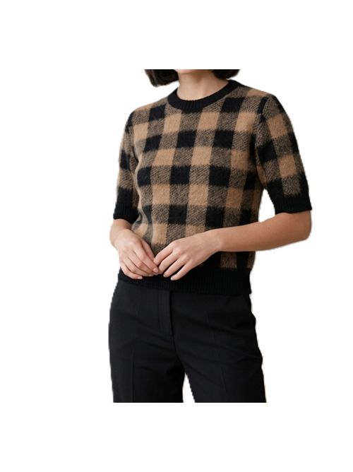 Maglia girocollo a quadri N°21 | A00470810003 FANTASIA